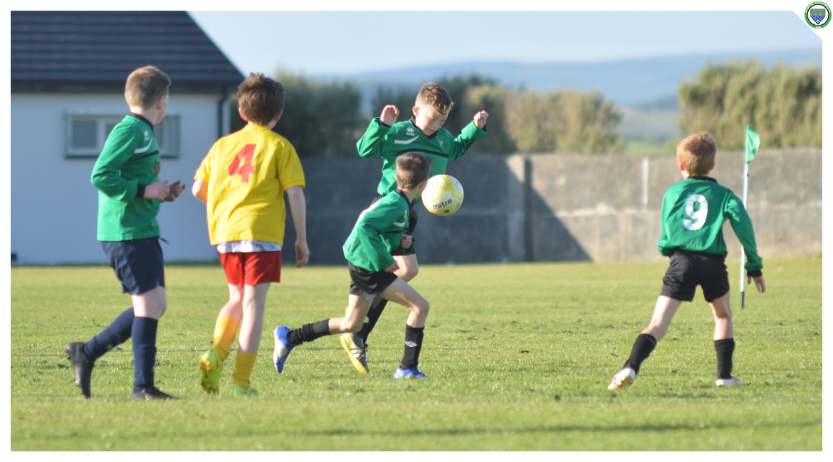Killian Power in action in the U12 game between Sporting Ennistymon Football Club and Avenue United Football Club. Game played in Lahinch Sportsfield on the 11th of June 2019.